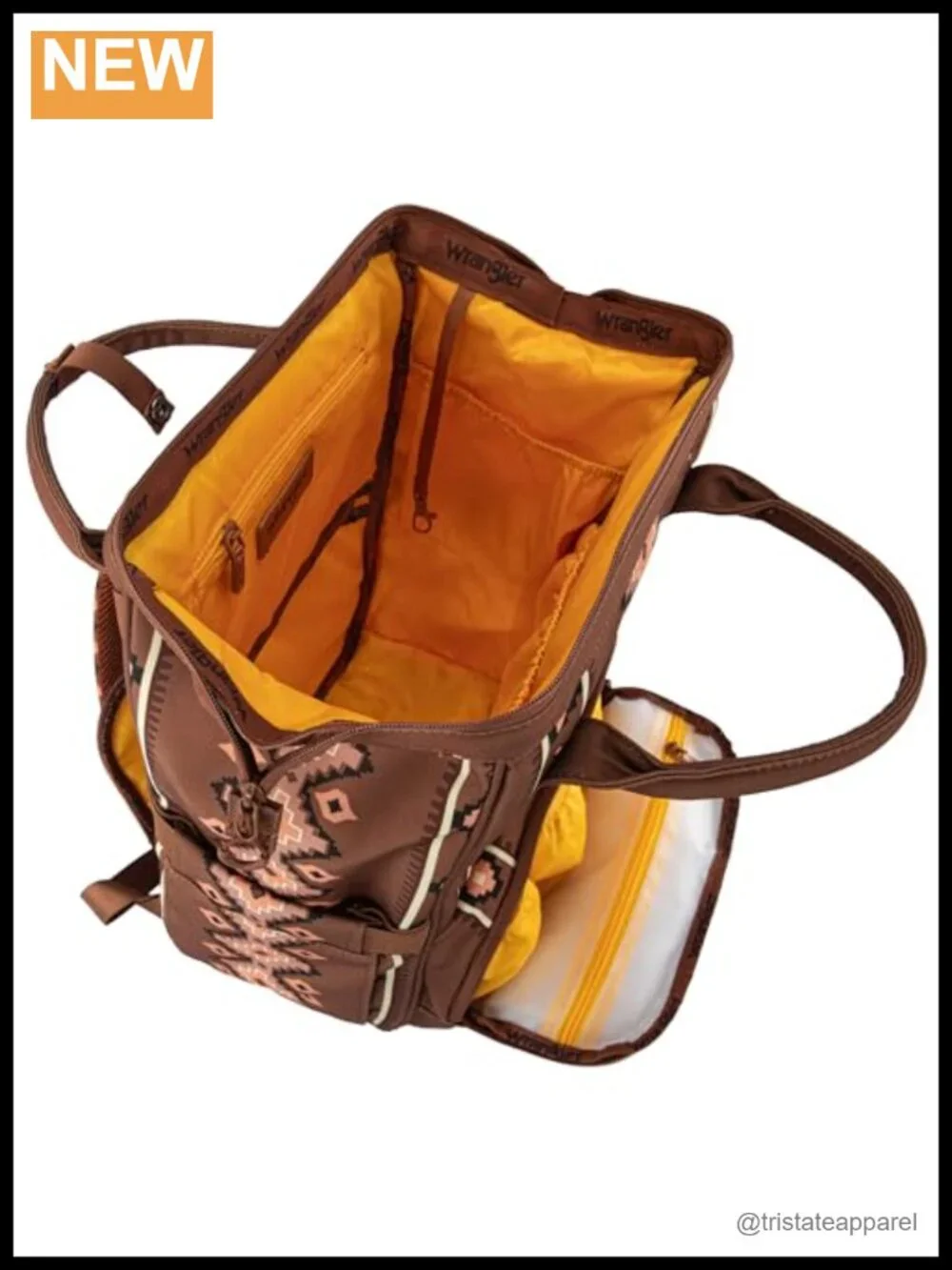 Aztec Backpack Diaper Bag with Stroller Strap and Insulated Pockets